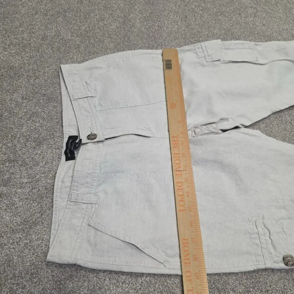 Banana Republic Women's Cargo Capri Pants Size 8P Petite Khaki Linen Blend